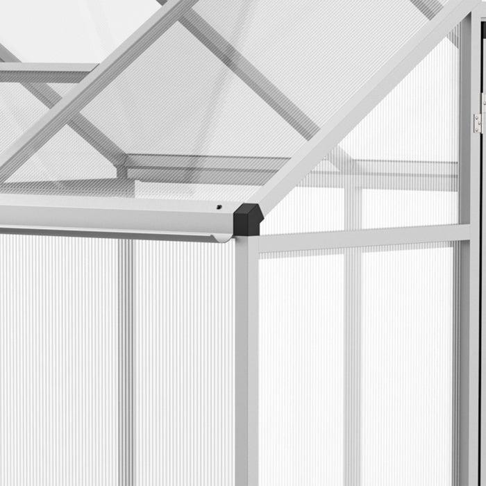 Outsunny Kit De Serre 6'x6'x6.4' Serre De Jardin Panneaux De Polycarbonate Abri Pour Croissance Des Plantes Et Fleurs