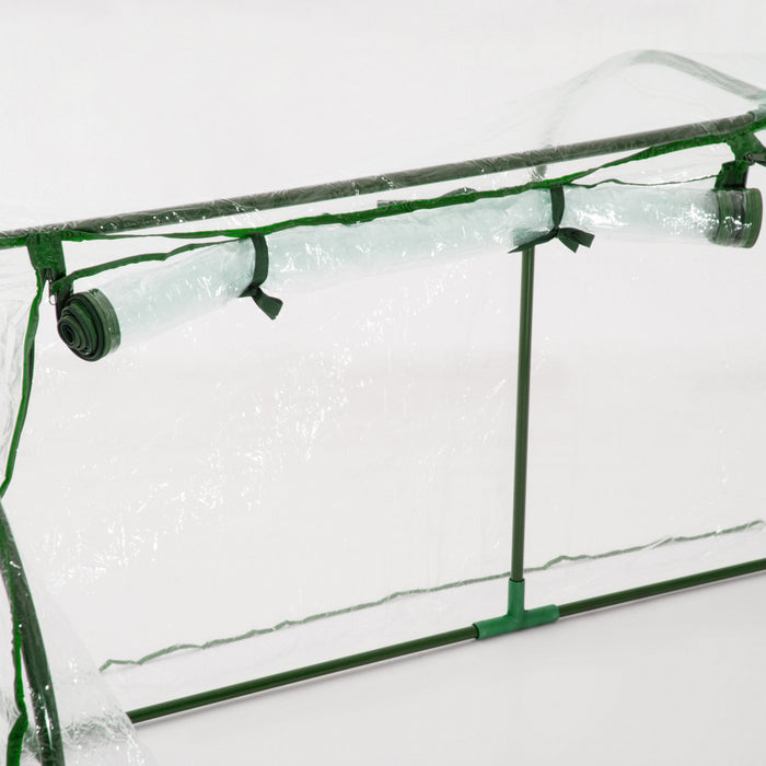 Outsunny Mini-serre En Pvc Transparent De 79\" X 40\" X 32\" Mini-tunnel Pour Le Jardin, Abri De Culture Portable Pour Plantes, Fleurs Et Maisons Chaudes, Cadre En Acier, Portes Zippees.