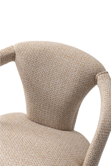 Ensemble de salle a manger chic industriel moderne Hathaway et Palmer 5 pieces en ivoire et naturel