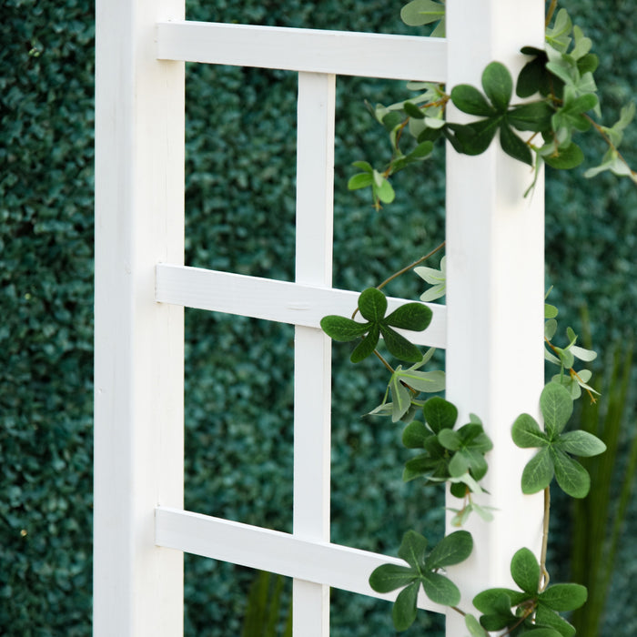Outsunny Arbre De Jardin En Bois, Treillis D'arche De Jardin, Blanc