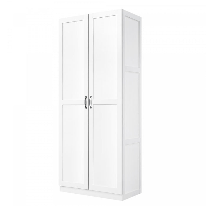 Armoire de rangement Cornelia Modern 30\" en blanc (4 etageres) - Lot de 2