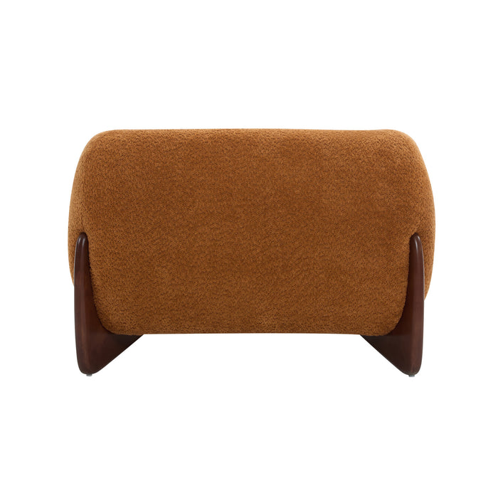 Tuxor Fauteuil Moderne en Bouclette a Design Tuxedo, Caramel, Noyer