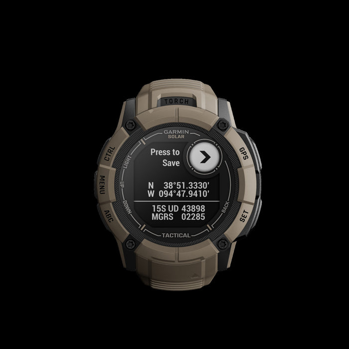 Garmin Instinct® 2x Solar Gps Montre Connectee - Suivi De La Sante Et De La Condition Physique Avec Gnss Multi-bande - Tan Coyote