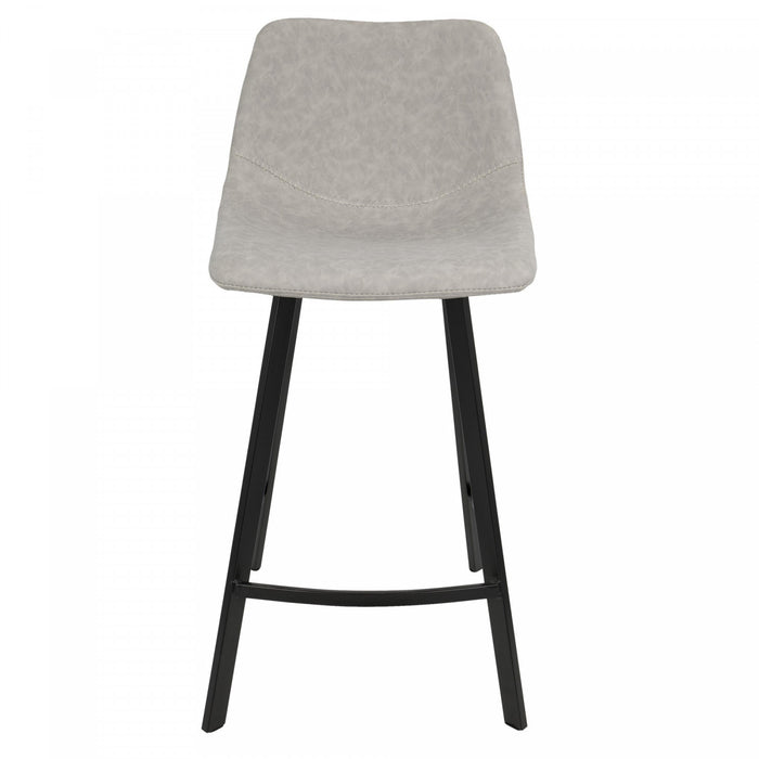 Tabouret industriel Outlaw de hauteur comptoir en similicuir gris - ensemble de 2