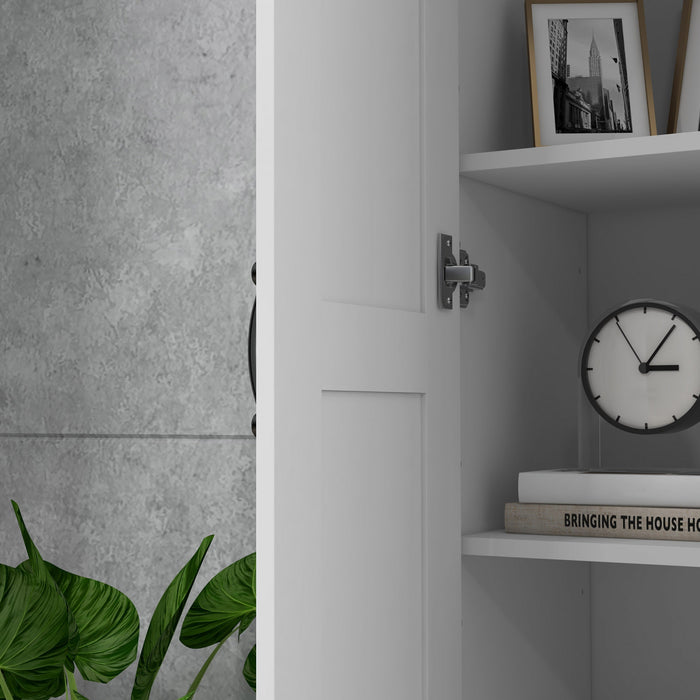 HOMCOM Armoire de rangement avec etageres, placard de garde-manger, blanc