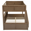 Liam Solid Wood Full XL Over Queen Bunk Bed with Storage & USB Ports, Brown | Lit superpose Liam en bois massif Full XL sur Queen avec rangement et ports USB, brun