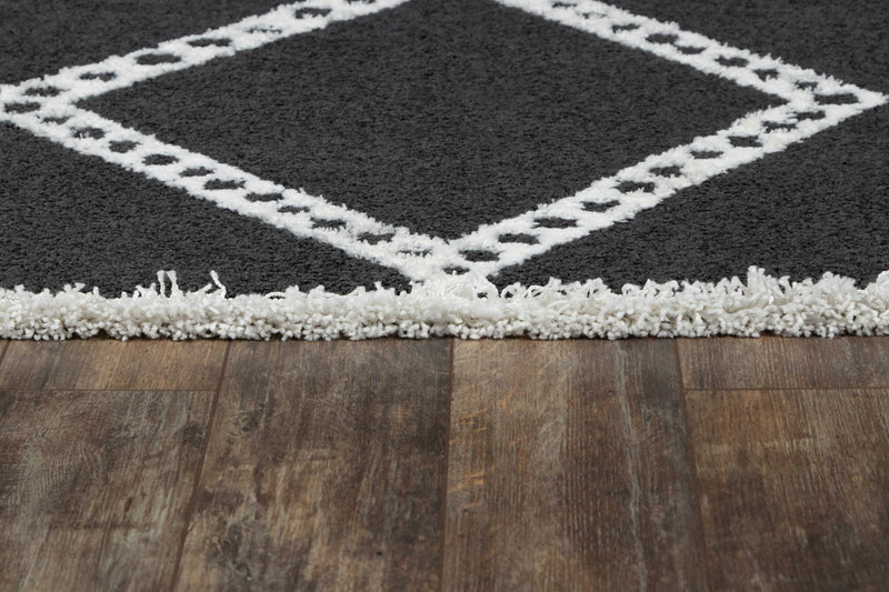 Tapis Contemporain Zelda 2'3\" x 7'6\" en Noir