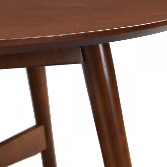 Table Basse Ronde Darren Avec Piètement En Croix - Finition Noyer