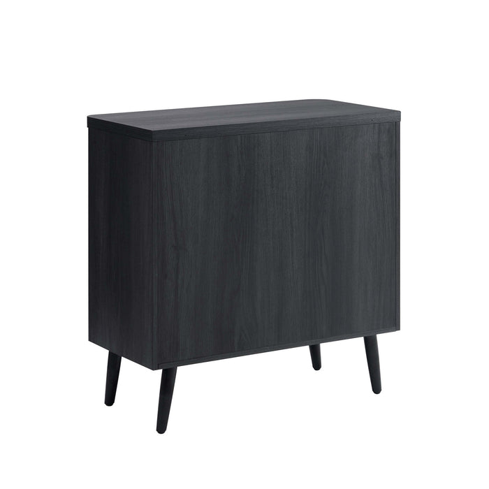 Jodie – Cabinet d’appoint cannele style milieu du siecle de 31\" en gris charbon