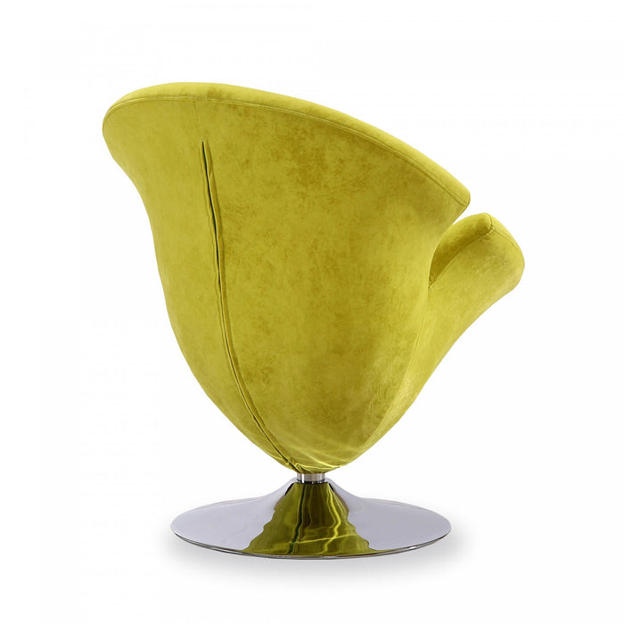 Fauteuil lounge pivotant moderne en velours Tulip vert - Lot de 2