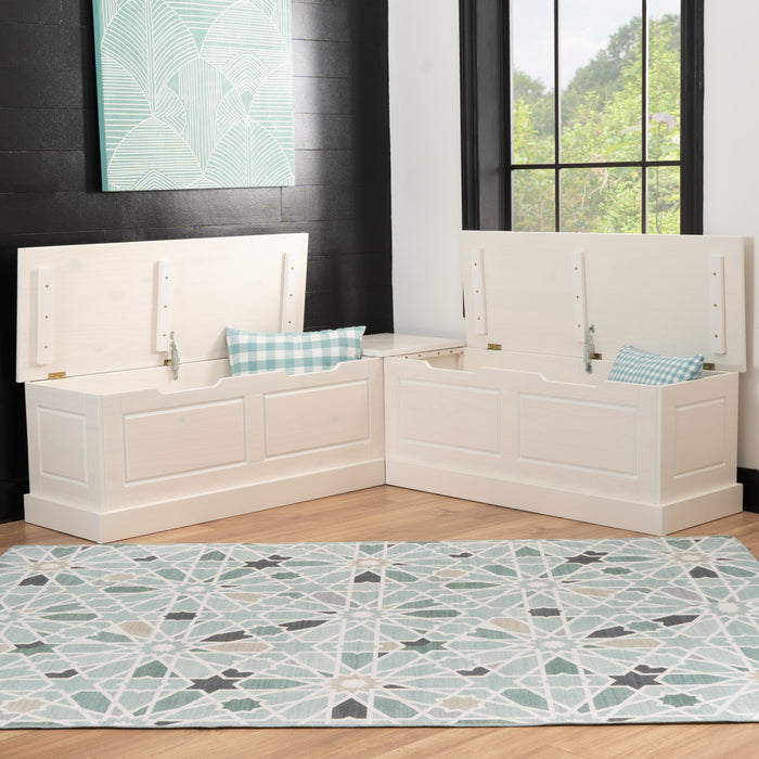 Banc de salle à manger en coin Tobin sans dossier - blanc