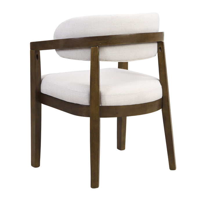 Sophia Ensemble de 2 chaises de salle a manger avec accoudoirs et structure en bois de caoutchouc, noyer