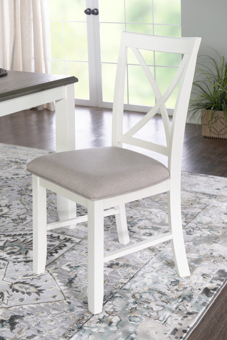 Chaise de salle à manger Jane en tissu gris - ensemble de 2