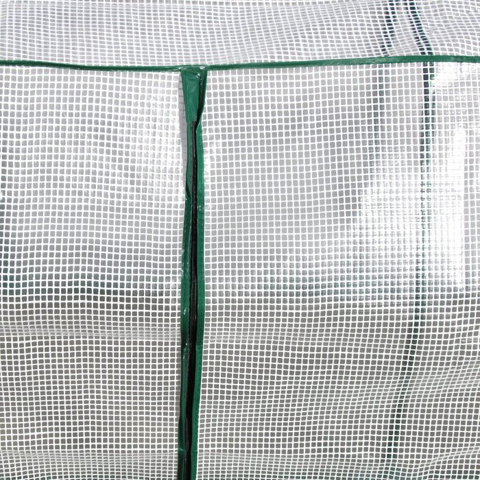 Outsunny - Mini-serre De 71\" X 17\" X 24\" - Serre Chaude Portable Pour Plantes Avec Fermeture Eclair Pour L'exterieur, L'interieur, Le Jardin, Blanc.