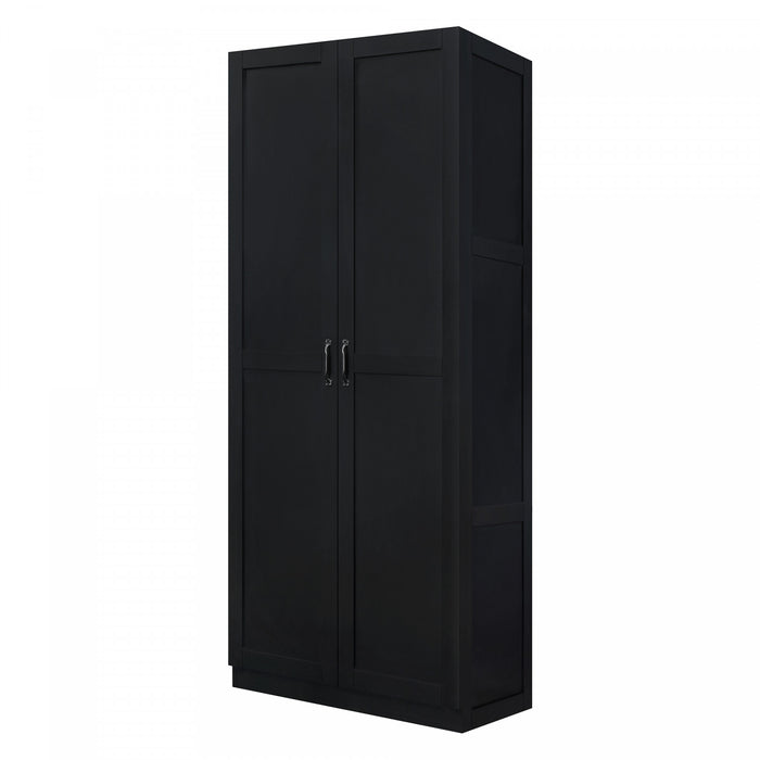 Armoire de rangement Cornelia Modern 30\" en noir (4 etageres) - Lot de 2