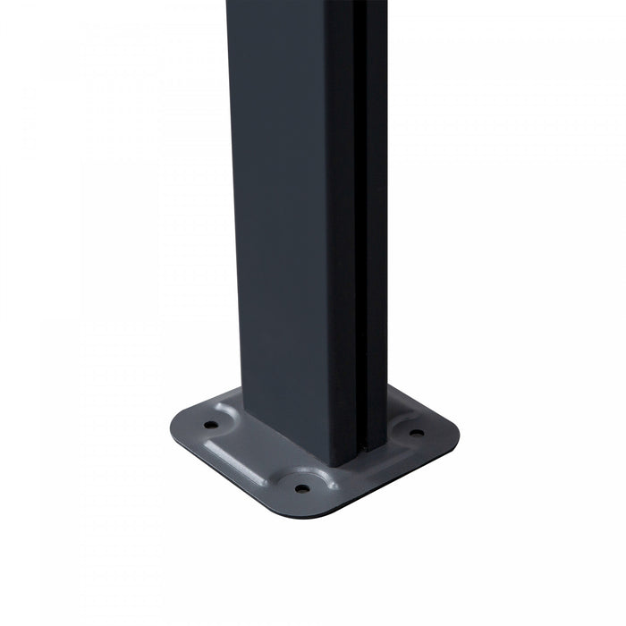 Outsunny Pergola Adossable Rigide Alu. Dim. 171.25\"l X 118\"l Pavillon De Jardin Toit Panneaux De Polycarbonate Inclinaison Reglable Gris