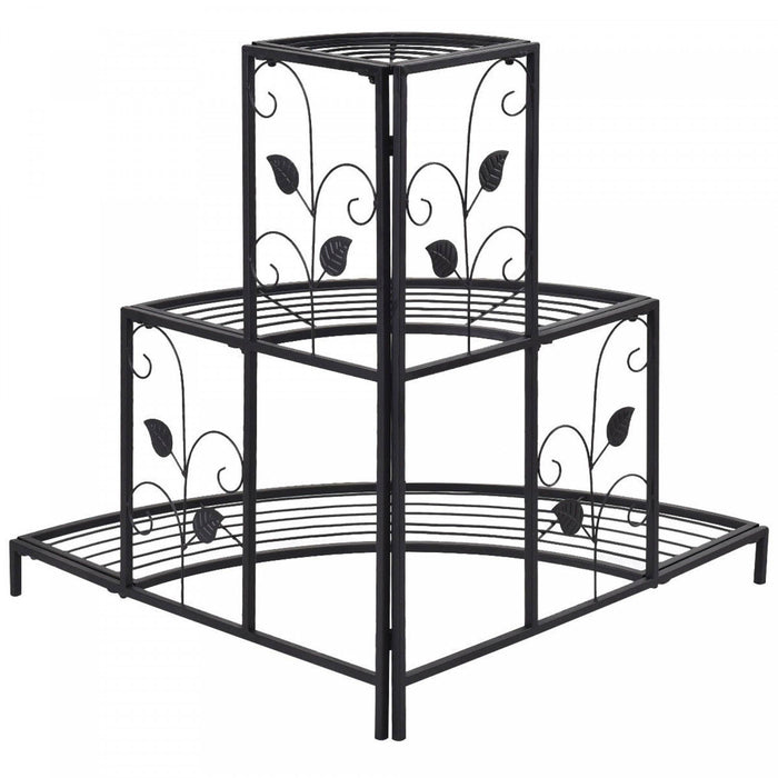 Costway 3 Niveaux Floral Coin Plante Stand Metal Pot De Fleurs Etagere Escalier Affichage Echelle