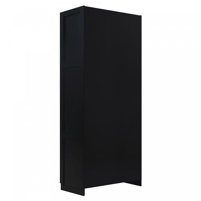 Armoire de rangement moderne Hopkins 30\" en noir (4 etageres) - Lot de 2
