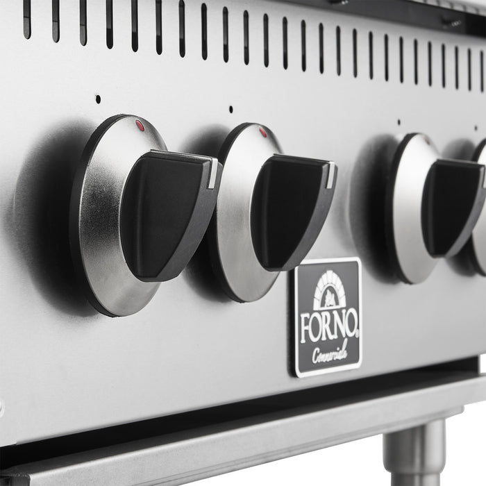 Plaque de cuisson a gaz Commerciale de 24 po avec 4 bruleurs, 104 000 BTU, acier inoxydable – FCMHP0079-24
