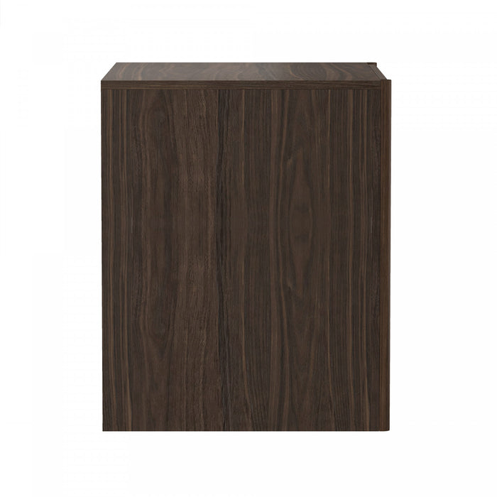 Table de nuit moderne Linda 24\" en noyer brun (2 tiroirs)