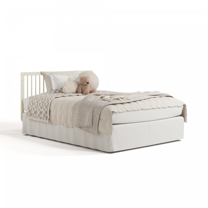 Storkcraft Santorini Lit de bebe convertible 5-en-1 - Avoine avec bois clair