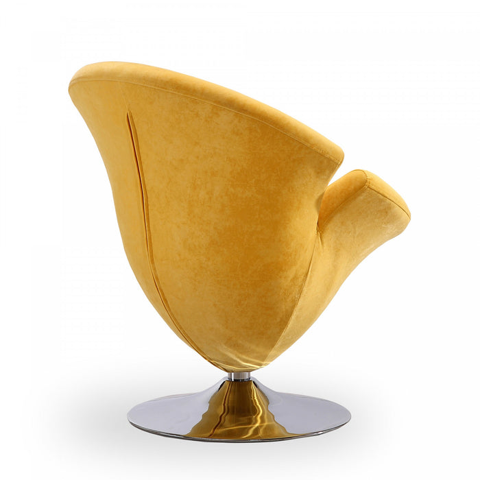 Fauteuil lounge pivotant moderne en velours Tulip jaune - Lot de 2