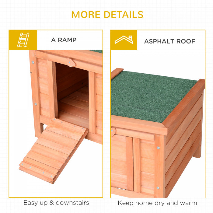 Pawhut 20\" X17\"x17\" Clapier En Bois Pour Lapins Maison Pour Petits Animaux Lapin Cochon D'inde Cage Pour Animaux De Compagnie Coop Abri Pour Chat Rouge Orange