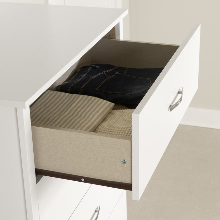 Fusion Commode 5 Tiroirs - Blanc Solide