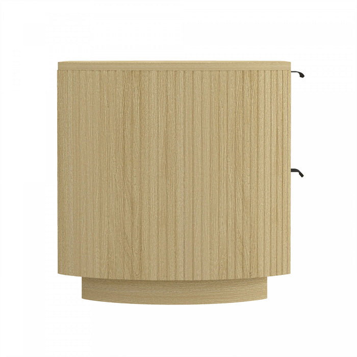 Table de nuit moderne Olivia 27\" en chene naturel (2 tiroirs)