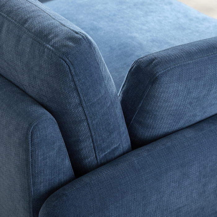 Fauteuil d’appoint surdimensionne Olivia avec coussins, bleu