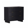 Elara Contemporary 38" Solid Wood Dresser in Black (3-Drawer) | Commode contemporaine Elara 38" en bois massif noire (3 tiroirs)