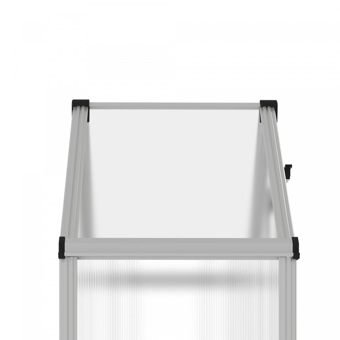 Outsunny Serre D'exterieur 6,3 Pi X 2,3 Pi X 6,1 Pi Avec Etageres A 3 Niveaux, Serre De Jardin En Polycarbonate Pour Plantes D'interieur, Cadre Froid Avec Cadre En Aluminium
