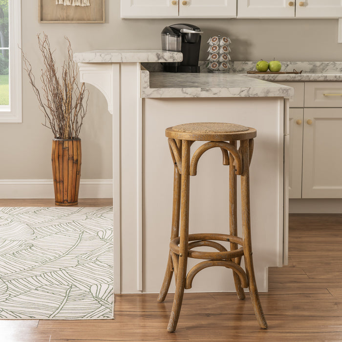 Tabouret bar Rae en rotin et sans dossier - naturel