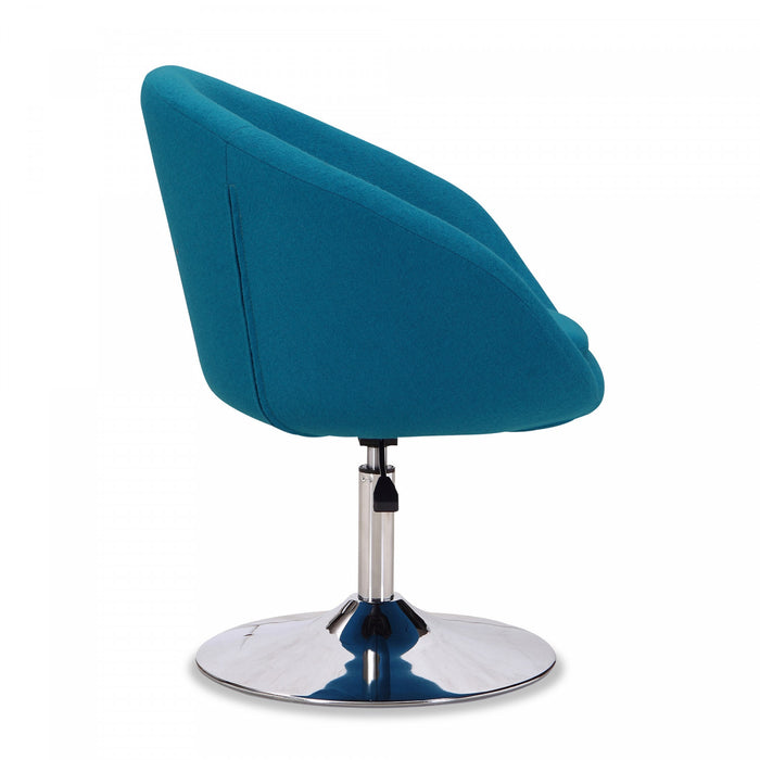 Fauteuil lounge pivotant moderne Hopper en tissu bleu - Lot de 2
