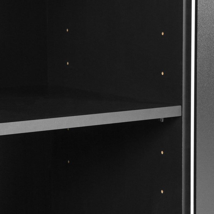 Morgan Armoire De Rangement 2 Portes - Noir Solide