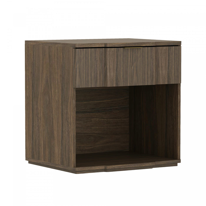 Table de nuit Clive style milieu du siecle 56 cm en noyer (1 tiroir)