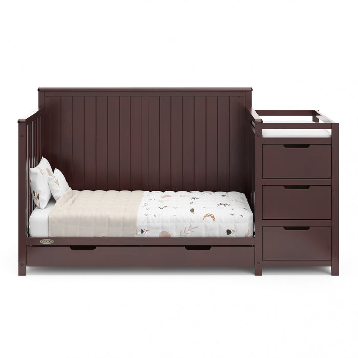Graco Hadley Lit de bebe convertible 5-en-1 avec table a langer et tiroir - Espresso
