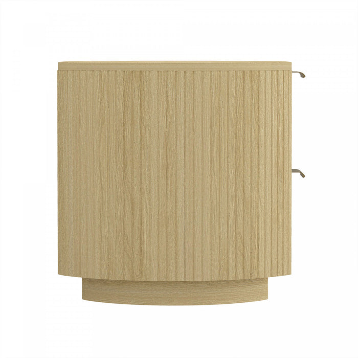 Table de nuit moderne Olivia 27\" en chene naturel (2 tiroirs)