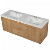 Hudson 59.3-Inch Double Sink Bathroom Vanity with Soft-Close Storage,Wood | Hudson meuble de salle de bain double vasque 59,3 pouces avec rangement a fermeture douce, bois