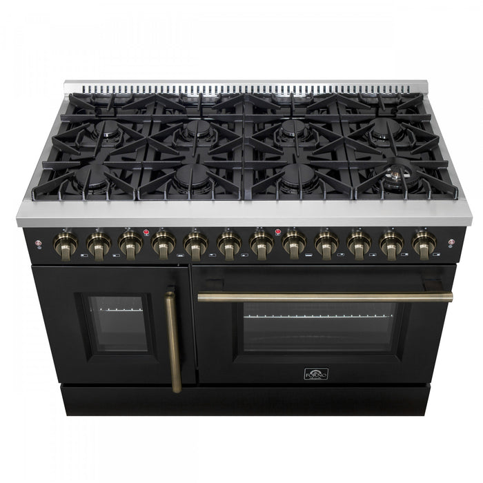 Cuisniniere a combustible Galiano de 48 po, noire, doubles fours de 6,58 pi³ – FFSGS6356-48BLK