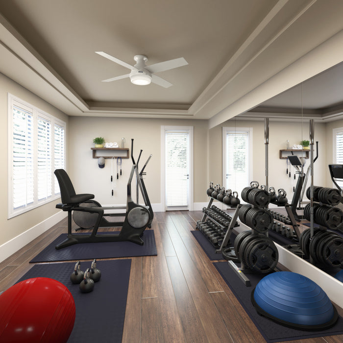 Ventilateur de plafond Dempsey avec luminaire - Blanc