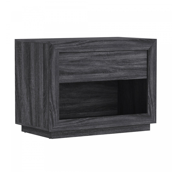 Table de nuit contemporaine Soren 32\" en gris charbon (1 tiroir)