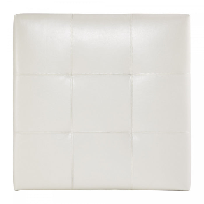 Liam Ottoman Coffre Carre Large de 34,25\" en Simili Cuir avec Rangement, Beige