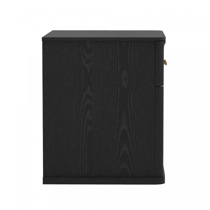 Table de nuit traditionnelle Clifford en noir (1 tiroir)