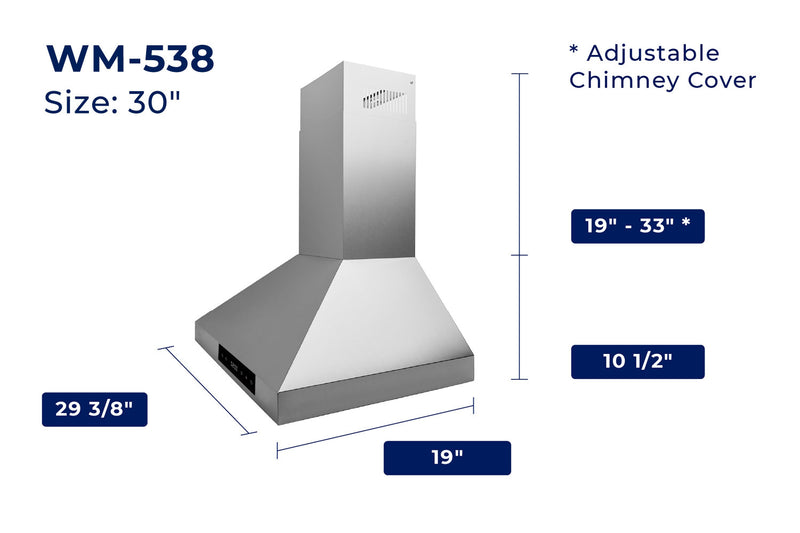  Chef 30-in Convertible Matte Black Wall-Mounted Range Hood