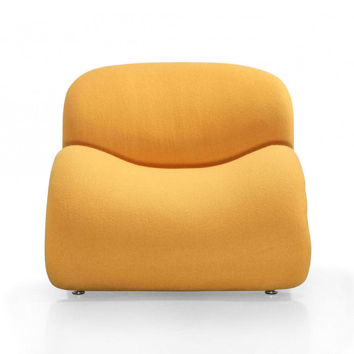 Fauteuil d’appoint moderne en melange de laine Rosebud jaune – Lot de 2
