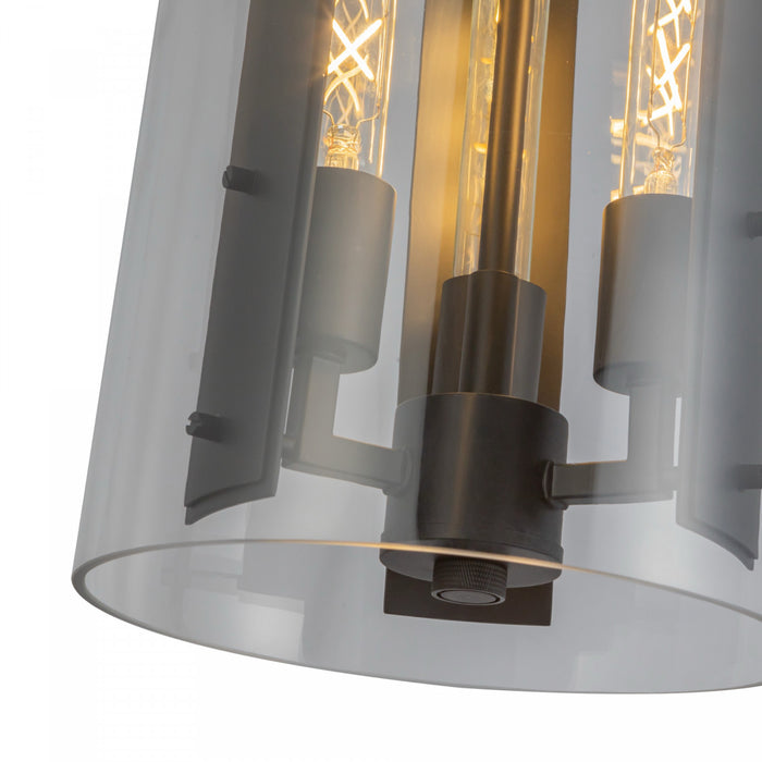 Suspension Dahlia A 3 lampes, Noire