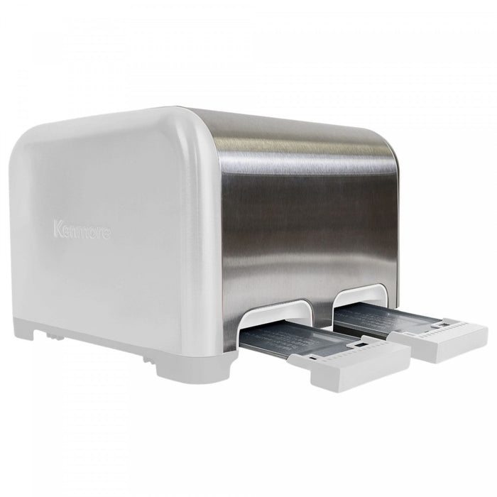 Grille-pain Kenmore à 4 tranches avec deux panneaux de commande, blanc - KKTSDC4SW