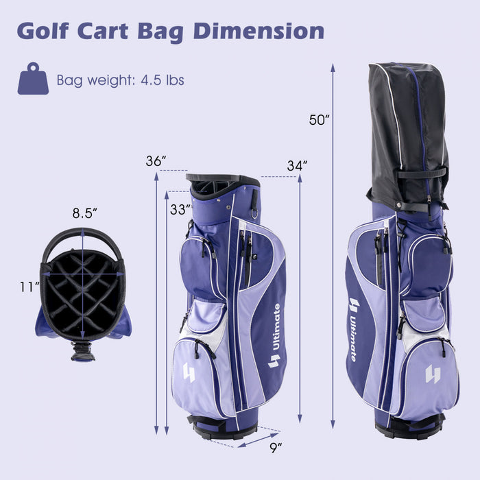 Ultimate Femmes Complete Golf Club Set Golf Club Package Set W / Capuchon De Pluie, Main Droite Violet
