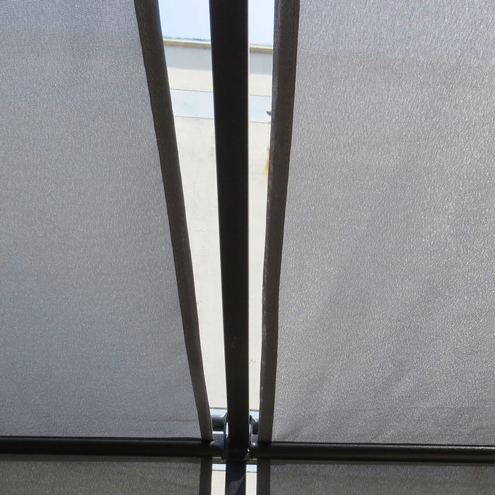 Outsunny 10' X 10' Pergola Retractable De Jardin Auvent Abri Soleil Avec Toit Coulissant Cadre En Acier Pour L'exterieur Beige